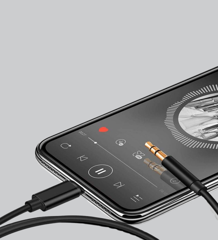 iPhone Uyumlu Lightning – 3.5mm Aux Adaptör Kablo Stereo Ses Aktarım - Lisinya
