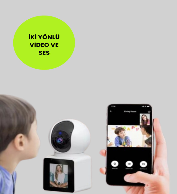 WiFi İç Mekan Kamera 2K Gece Görüşlü Çift Yönlü Görüntü Konuşma Destekli - Lisinya