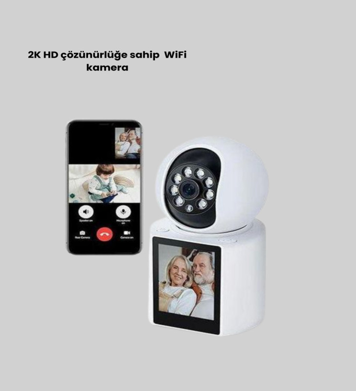 WiFi İç Mekan Kamera 2K Gece Görüşlü Çift Yönlü Görüntü Konuşma Destekli - Lisinya