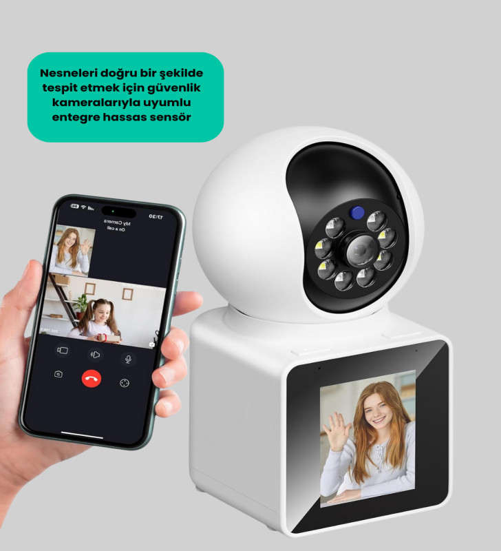 WiFi İç Mekan Kamera 2K Gece Görüşlü Çift Yönlü Görüntü Konuşma Destekli - Lisinya
