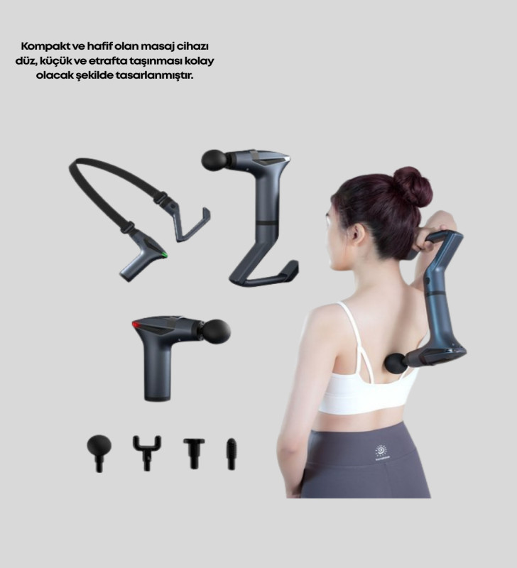 AKTÜEL 3in1 Taşınabilir Şarjlı Titreşimli Masaj Cihazı Çok Fonksiyonlu - Lisinya