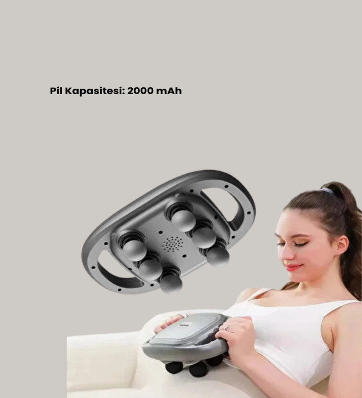 Profesyonel 6 Başlıklı Şarjlı Masaj Tabancası 2000 mAh Güçlü Performans - Lisinya
