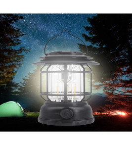 USB Şarjlı LED Kamp Lambası - Bluetooth Müzik Çalar, El Feneri ve Cep Telefonu Şarj Cihazı ( Lisinya )