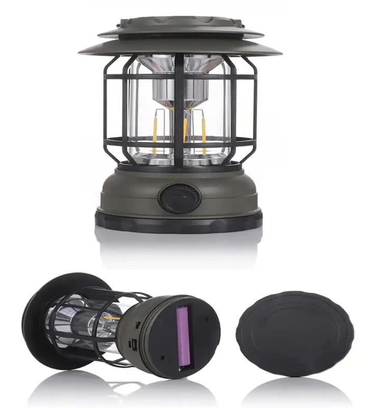 USB Şarjlı LED Kamp Lambası - Bluetooth Müzik Çalar, El Feneri ve Cep Telefonu Şarj Cihazı ( Lisinya )