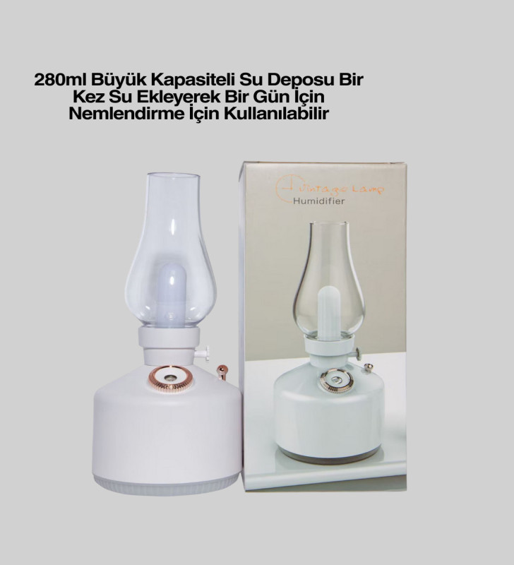 Renkli Led Işıklı Retro Gaz Lambası Aroma Terapi Mist Maker - Lisinya
