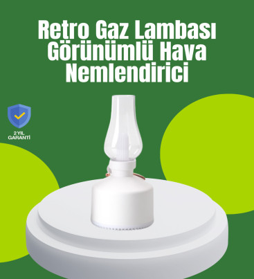 USB Şarjlı Retro Gaz Lambası Hava Nemlendirici Led Atmosfer Işıklı - Lisinya