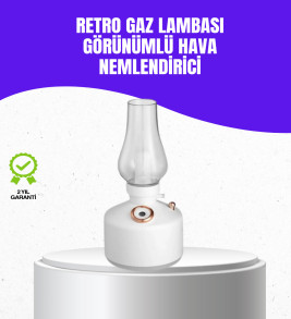Retro Gaz Lambası Görünümlü Ledli Buhar Püskürtücü Aroma Difüzör - Lisinya