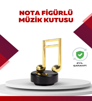 Altın Nota Temalı Müzik Kutusu Müzikli Hediyelik - Lisinya