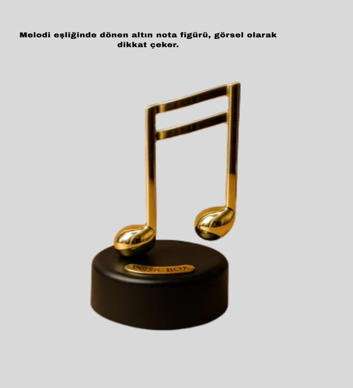 Altın Nota Temalı Müzik Kutusu Müzikli Hediyelik - Lisinya