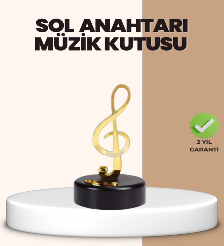 Sol Anahtarı Temalı Döner Müzik Kutusu Melodili Dekoratif Ürün - Lisinya