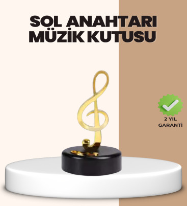 Sol Anahtarı Temalı Döner Müzik Kutusu Melodili Dekoratif Ürün - Lisinya