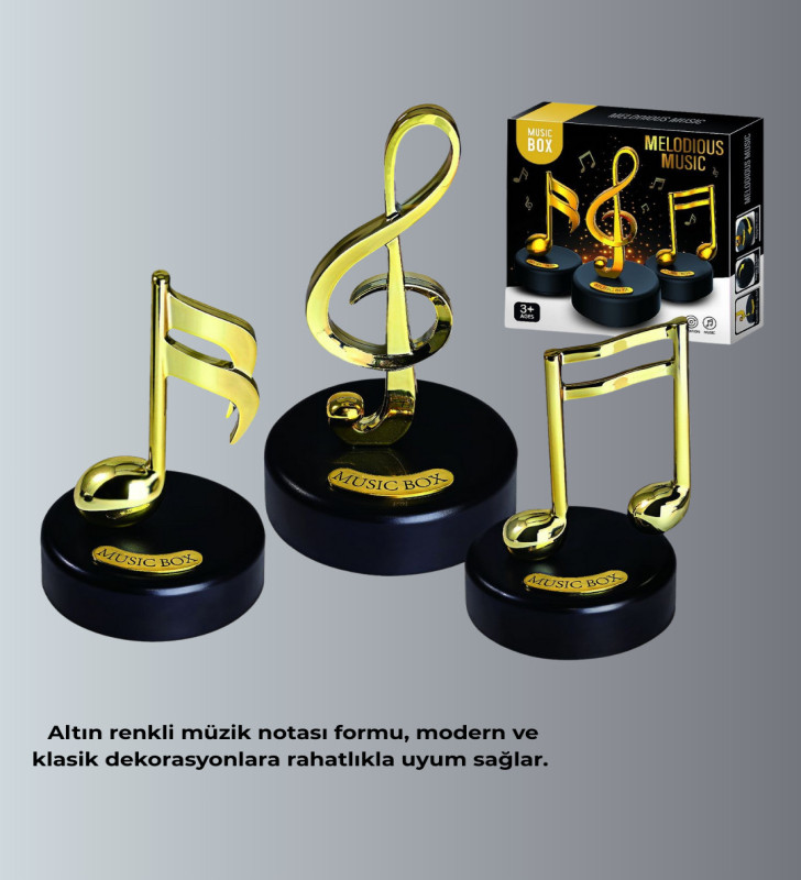 Sol Anahtarı Temalı Döner Müzik Kutusu Melodili Dekoratif Ürün - Lisinya