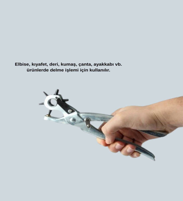 Metal Gövdeli Ayarlanabilir Deri Delme Pensesi 2.5–5 mm Delik Açma Aracı - Lisinya