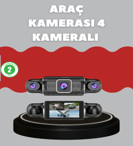 4 Kameralı Araç Kayıt Cihazı Full HD Park İzleme Gece Görüş - Lisinya