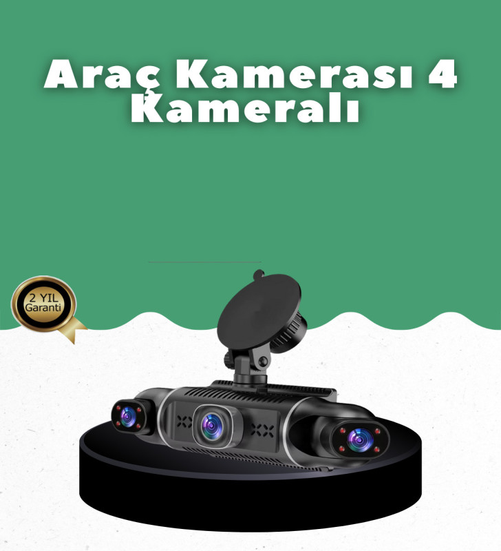 1080P 4 Kanallı Araç Kamerası GPS + WiFi + G Sensör Destekli - Lisinya