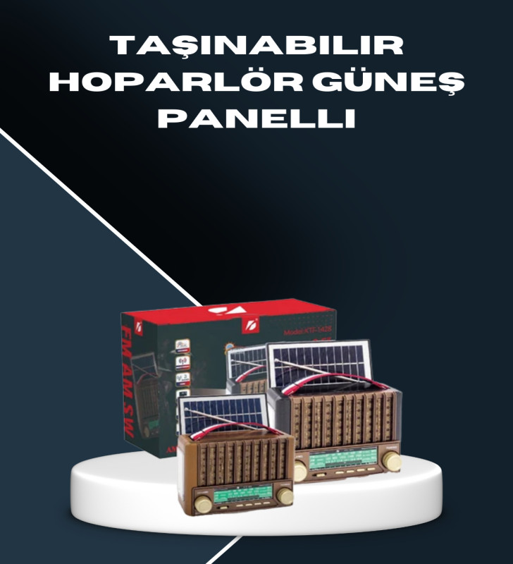 Çok Fonksiyonlu Solar Radyo Bluetooth USB SD Kartlı Taşınabilir Hoparlör - Lisinya