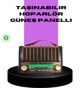 Güneş Enerjili Taşınabilir Radyo ve Bluetooth Hoparlör Çok Fonksiyonlu - Lisinya