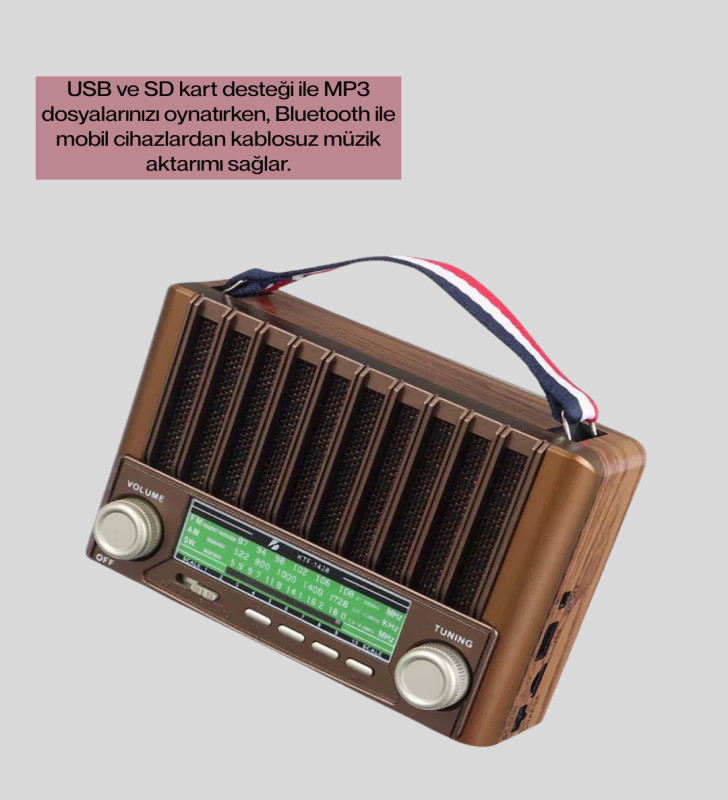 Güneş Enerjili Taşınabilir Radyo ve Bluetooth Hoparlör Çok Fonksiyonlu - Lisinya