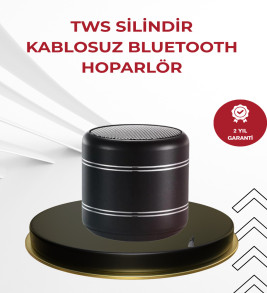 Kompakt Silindir Metal Bluetooth Hoparlör 400 mAh Uzun Pil TWS Destekli - Lisinya