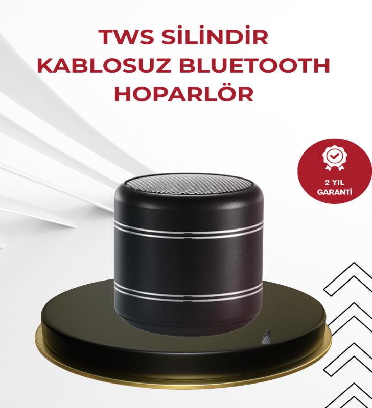 Kompakt Silindir Metal Bluetooth Hoparlör 400 mAh Uzun Pil TWS Destekli - Lisinya