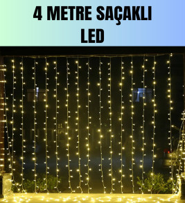 4 Metre Yılbaşı Şelale Led Perde Işık Ev Bahçe Dekor - Lisinya