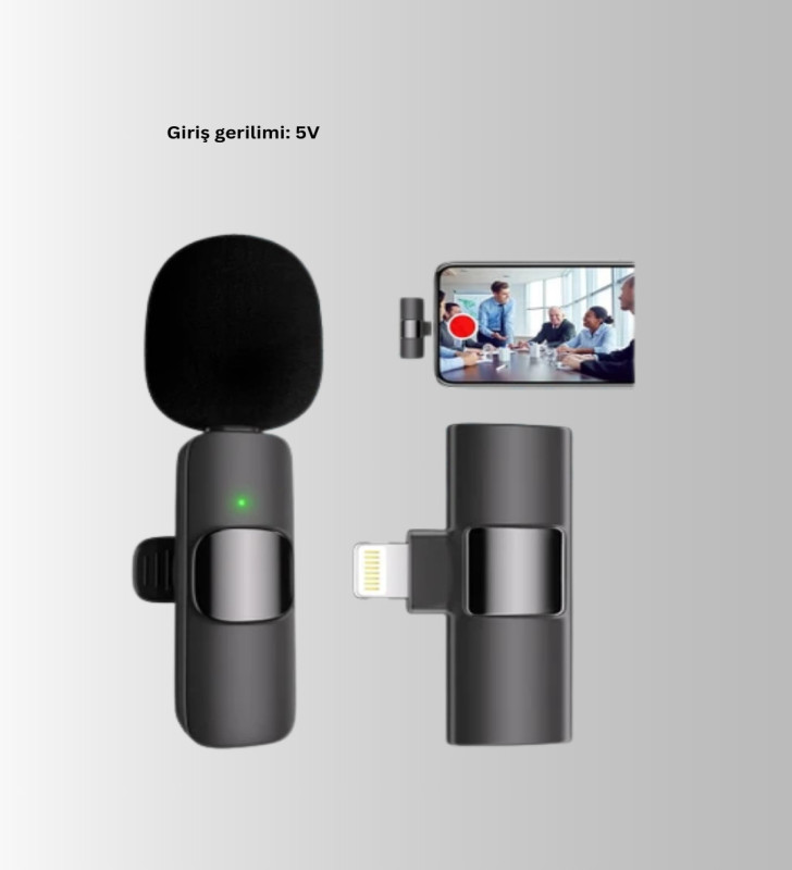 2’li Kablosuz Yaka Mikrofonu iPhone İçin Profesyonel Video Ses - Lisinya
