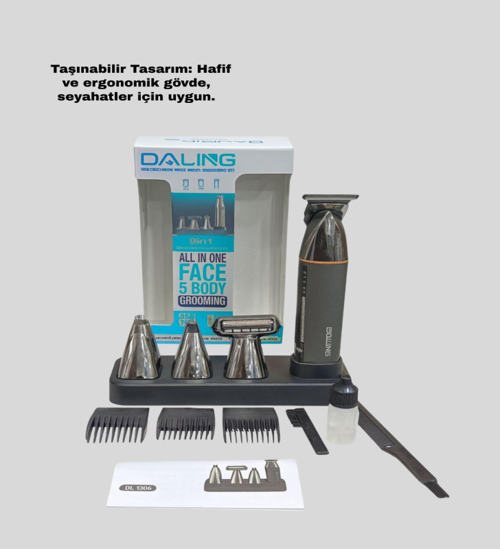 Şarjlı 9’u 1 Arada Çok Amaçlı Erkek Bakım Seti Yıkanabilir Başlıklar - Lisinya