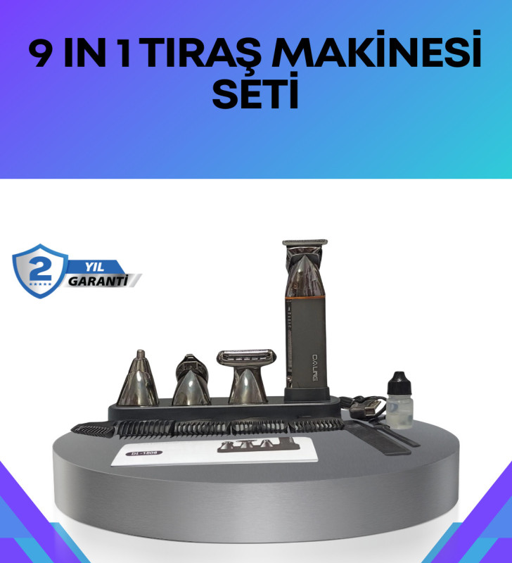 Çok Fonksiyonlu 9’u 1 Arada Tıraş Makinesi Şarjlı Saç Sakal Düzeltici - Lisinya