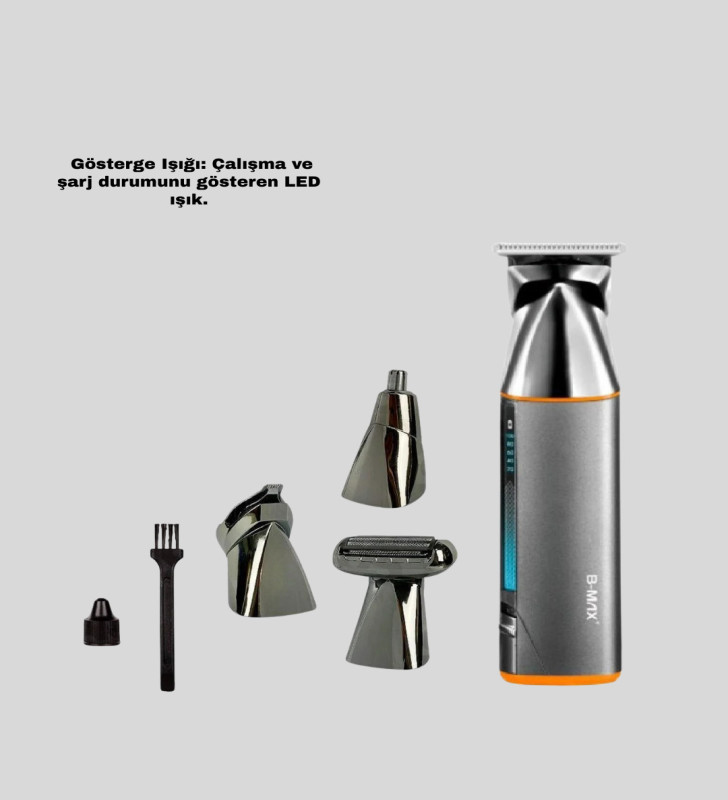 Çok Fonksiyonlu 9’u 1 Arada Tıraş Makinesi Şarjlı Saç Sakal Düzeltici - Lisinya