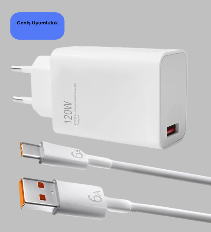 120 Watt Type C Hızlı Şarj Cihazı Oppo Reno 4 5 6 Uyumlu - Lisinya