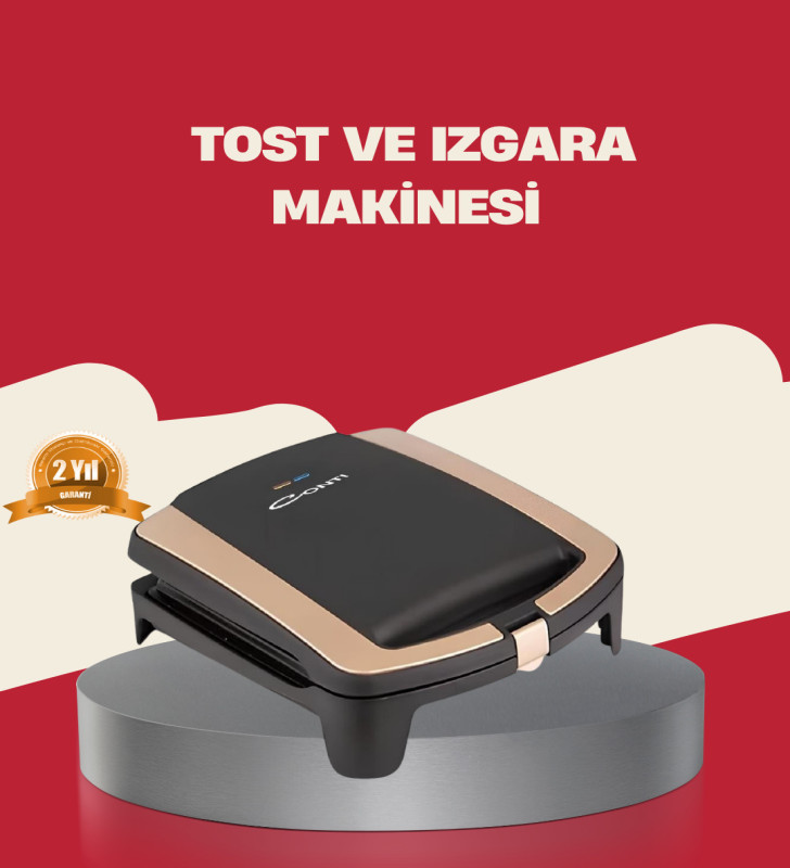 Tost Makinesi Yapışmaz Plaka 1500 Watt Güçlü Performans - Lisinya