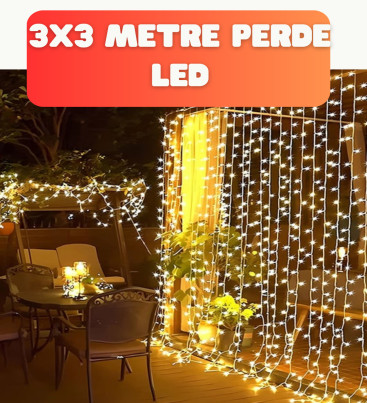 3x3 Metre Şelale LED Perde Işık İç Dış Mekân Dekorasyonu - Lisinya