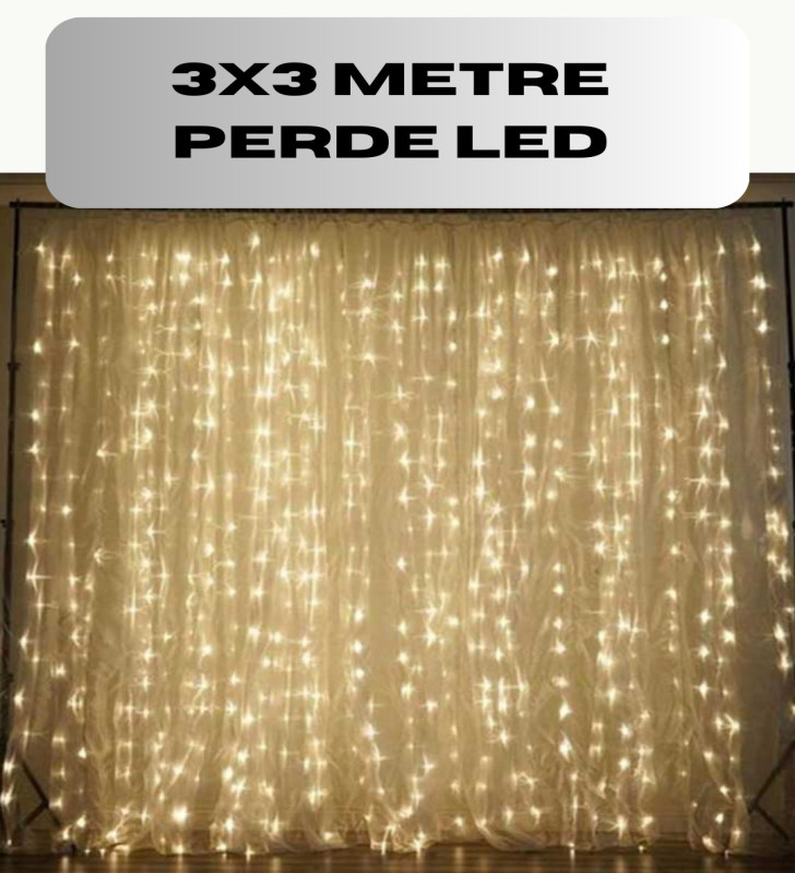 3x3 Perde LED Işık Şelale Model Özel Gün Dekoratif Aydınlatma - Lisinya