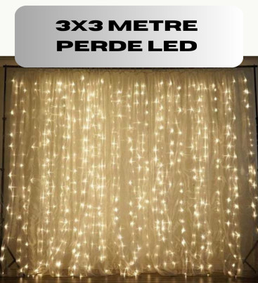 3x3 Perde LED Işık Şelale Model Özel Gün Dekoratif Aydınlatma - Lisinya