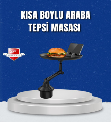Ayarlanabilir Araç İçi Bardaklık Tepsisi 9 İnç Geniş Alan ve Telefon Standlı - Lisinya