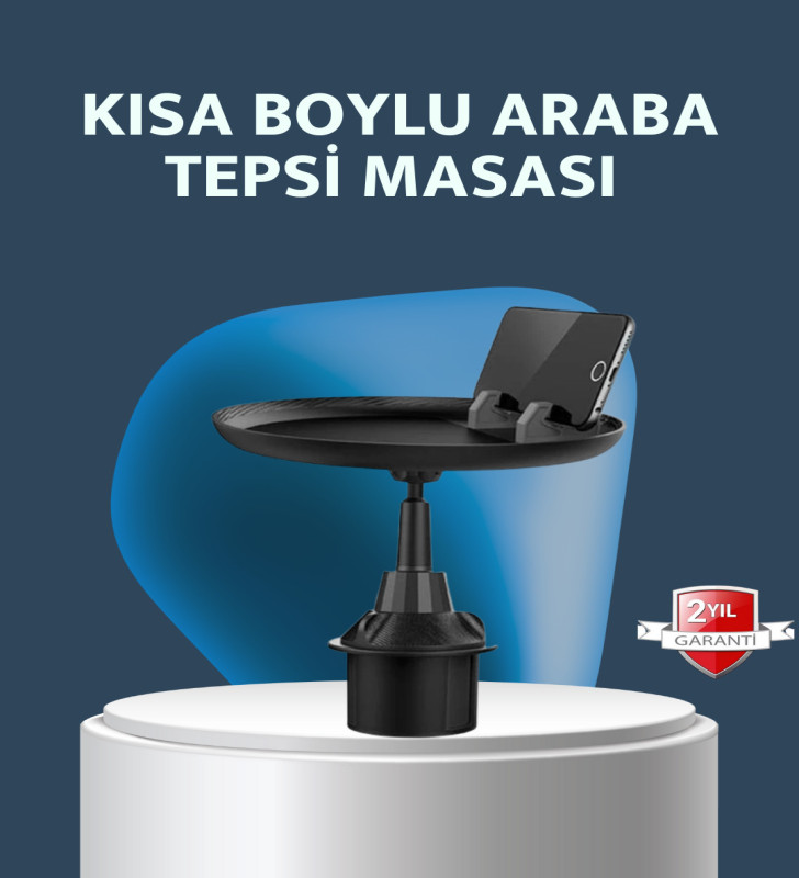 Araç İçi 360° Ayarlanabilir Bardaklık Tepsisi Geniş Yüzeyli ve Telefon Standlı - Lisinya