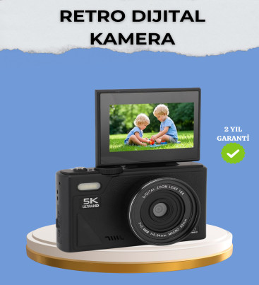 Taşınabilir Dijital Kamera 5K 75MP Stabilizasyonlu 18x Zoom Otofokus - Lisinya