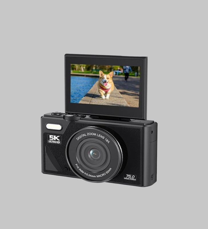 75MP 5K Video Destekli Dijital Kamera 18x Zoom Çok Eksenli Stabilizasyon - Lisinya