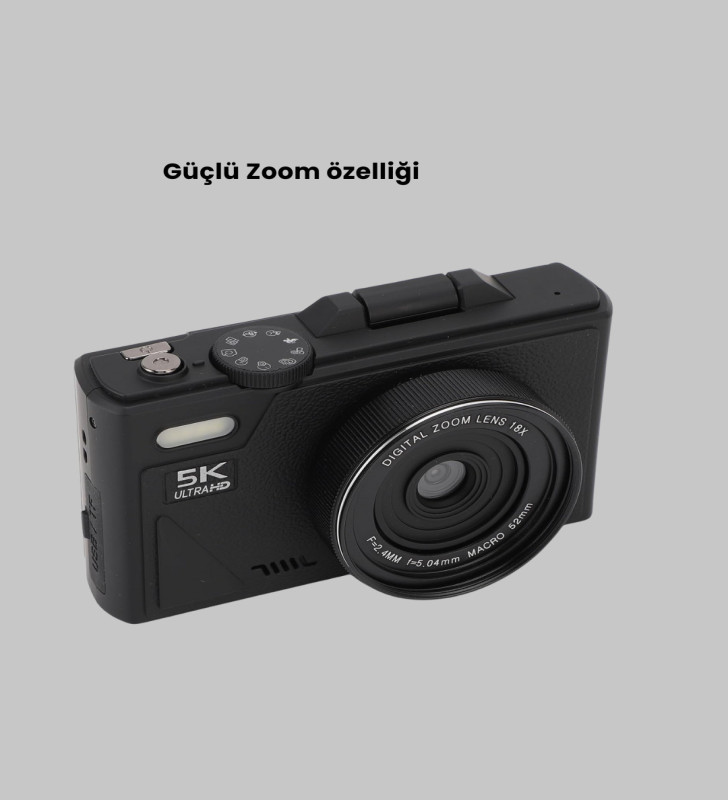 75MP 5K Video Destekli Dijital Kamera 18x Zoom Çok Eksenli Stabilizasyon - Lisinya