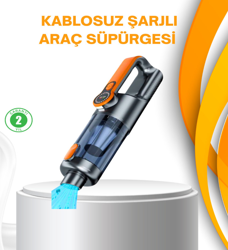 Kompakt Şarjlı El Süpürgesi Kuru ve Sıvı Temizlik 5 Aparatlı - Lisinya