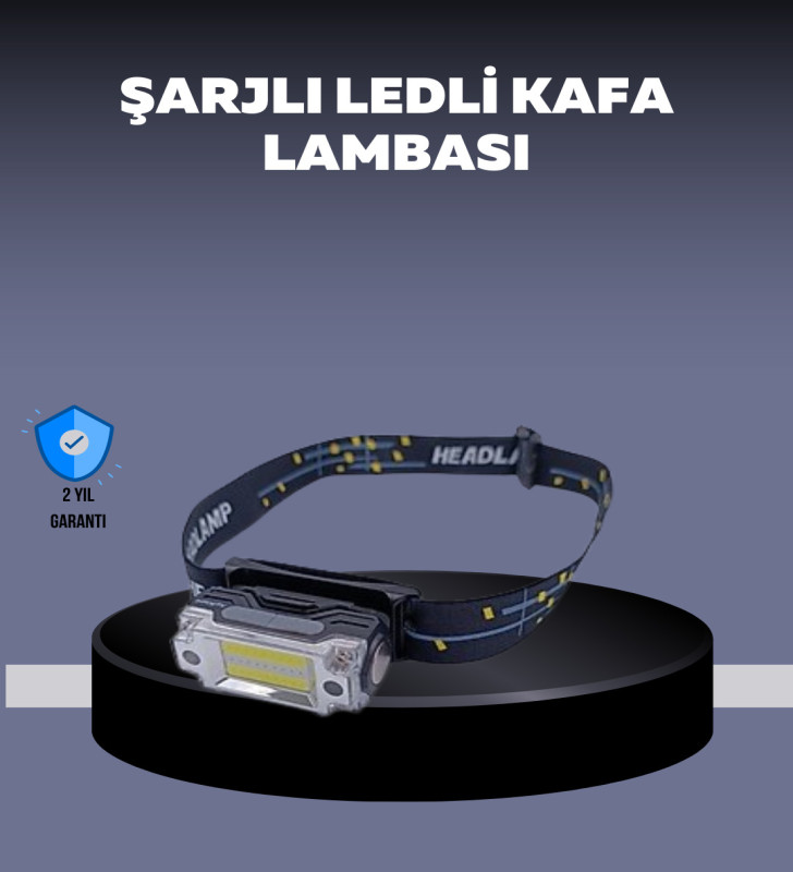 USB Şarjlı Mini LED KAFA Feneri 50m Odak 150m Geniş Aydınlatm - Lisinya