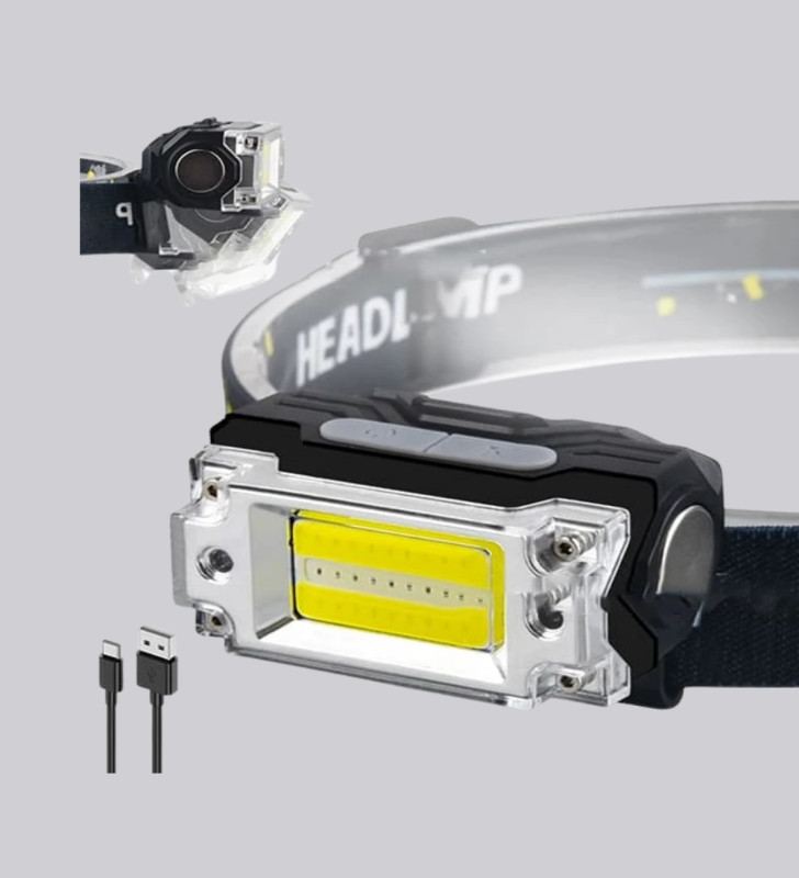 Kompakt LED Kafs Feneri USB Şarjlı Manyetik 2 Işık Modlu 215 Lümen - Lisinya