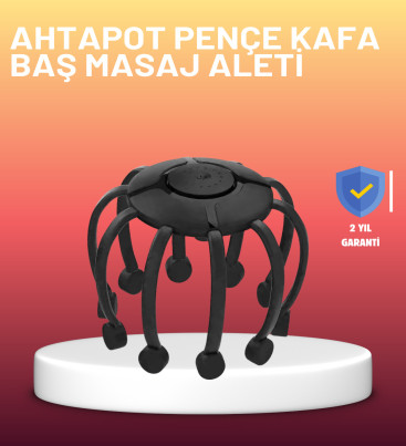 USB Şarjlı Kafa Masaj Aleti 3 Modlu 8 Başlıklı Stres Giderici - Lisinya