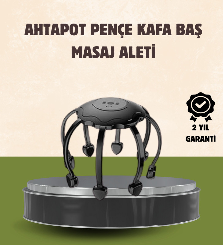 Kafa Masaj Cihazı 8 Motorlu 360 Derece Tam Kapsamlı Rahatlatıcı Masaj - Lisinya