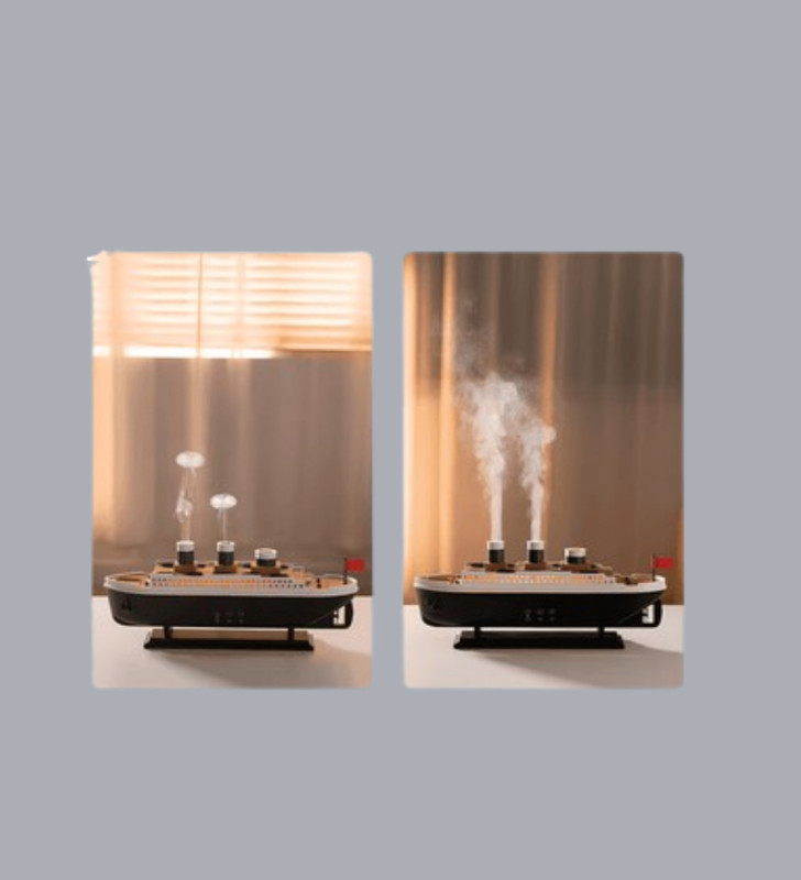 Ultra Sessiz Titanik Gemi LED Işıklı Aroma Difüzörü Oda Nemlendirici - Lisinya