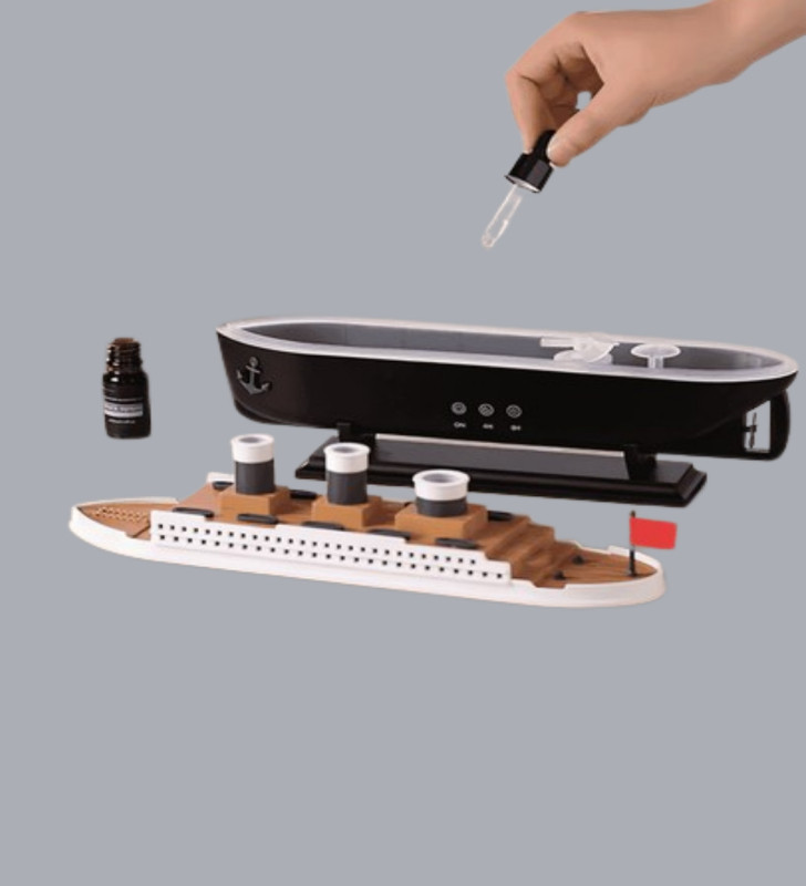 Ultra Sessiz Titanik Gemi LED Işıklı Aroma Difüzörü Oda Nemlendirici - Lisinya