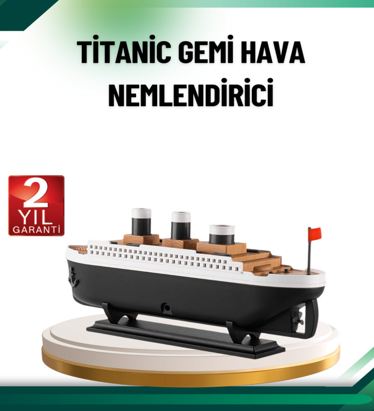 Buhar Efektli Titanik Gemi Oda Kokusu Difüzör LED Işıklı Nemlendirici - Lisinya