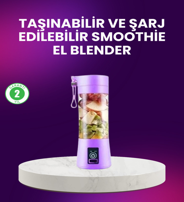 Taşınabilir Şişe Blender 380ml Şarjlı Spor Smoothie Shake Karıştırıcı - Lisinya