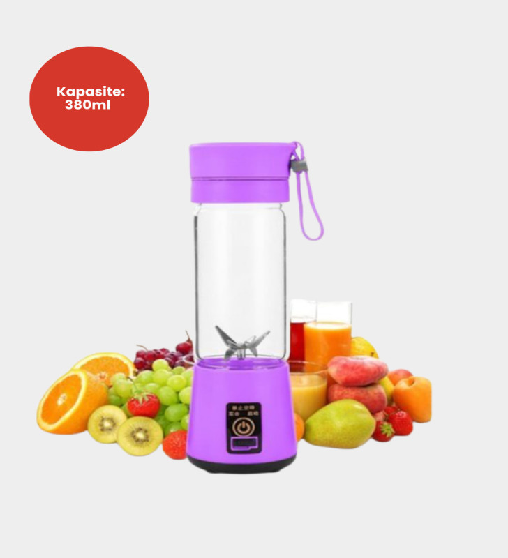 Mini Taşınabilir Blender 380ml USB Şarjlı Detoks Smoothie Hazırlayıcı - Lisinya