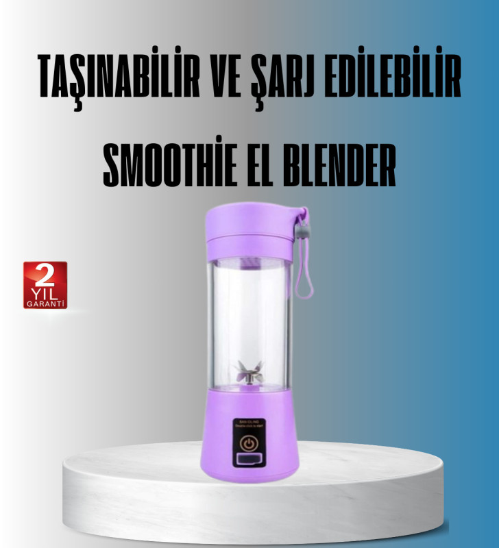 Şarjlı 380ml Portatif Smoothie Blender USB Mini Shake Yapıcı - Lisinya